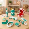 LEAN TOYS pieni hammaslääkärisetti värisevällä hammasharjalla, sininen, 15 osaa