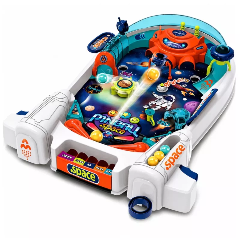 LEAN TOYS arcadepeli Space Pinball avaruusflipperi rakettiesteradat 8 palloa