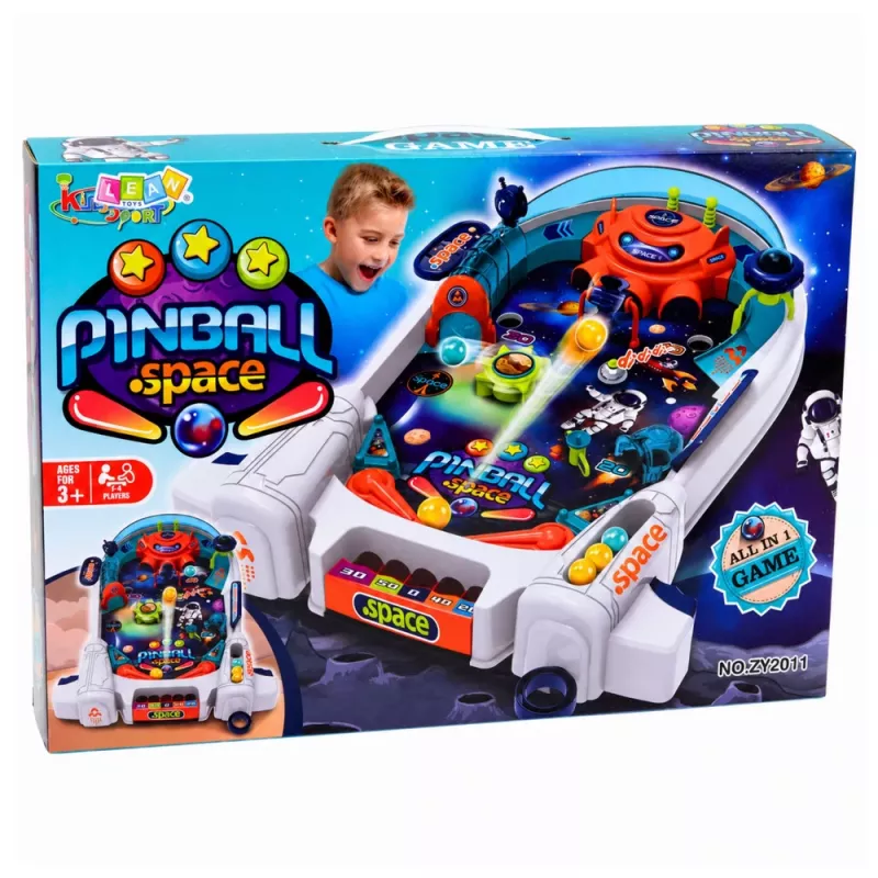 LEAN TOYS arcadepeli Space Pinball avaruusflipperi rakettiesteradat 8 palloa