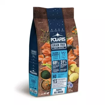 POLARIS pennun kuivaruoka lohella ja kalkkunalla, viljaton, 12 kg pussi