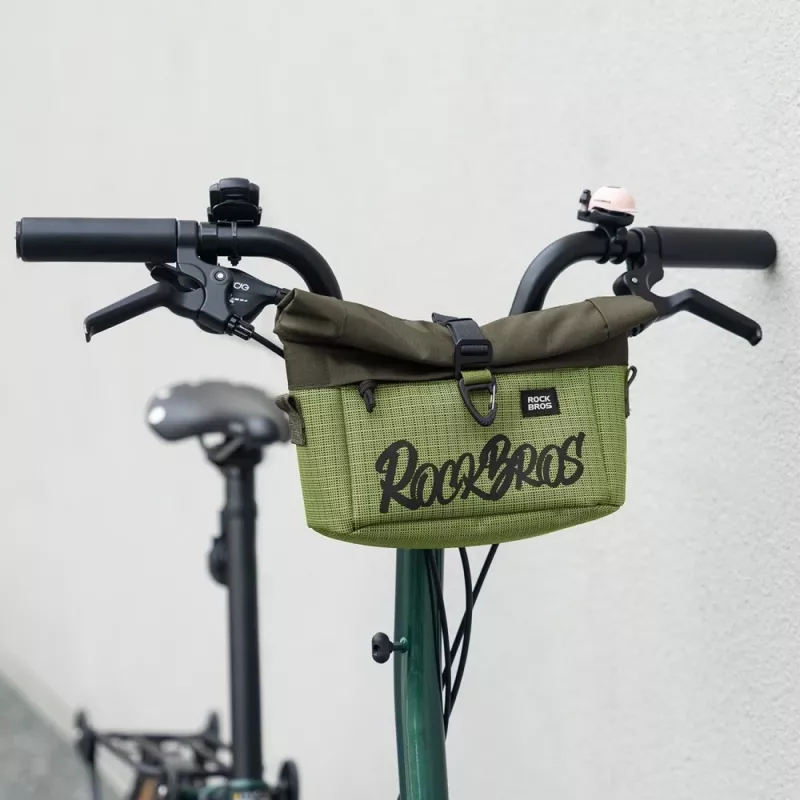 Rockbros W020-1 taitettava ohjaustankolaukku pyörälaukku - vihreä