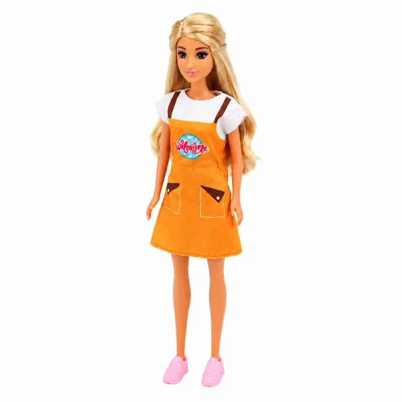 LEAN TOYS Anlily nukke kassa myyjä kassakone ruokaleikkisarja