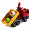 LEAN TOYS kuorma-auto nosturi jätteidenlajittelusäiliö valot ääni punainen