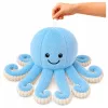 LEAN TOYS pehmeä mustekala pehmolelu joustavilla lonkeroilla sininen 50 cm