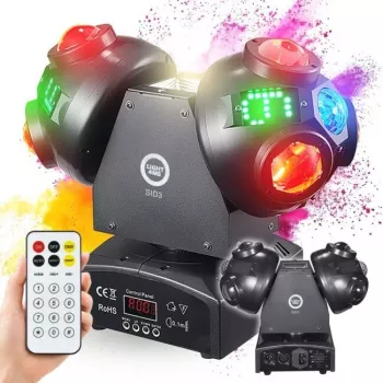 LIGHT4ME SID3 4-in-1 liikkuva pää monitehostevalo RGBW-LED:llä, RGB-laserilla, UV:lla ja strobolla