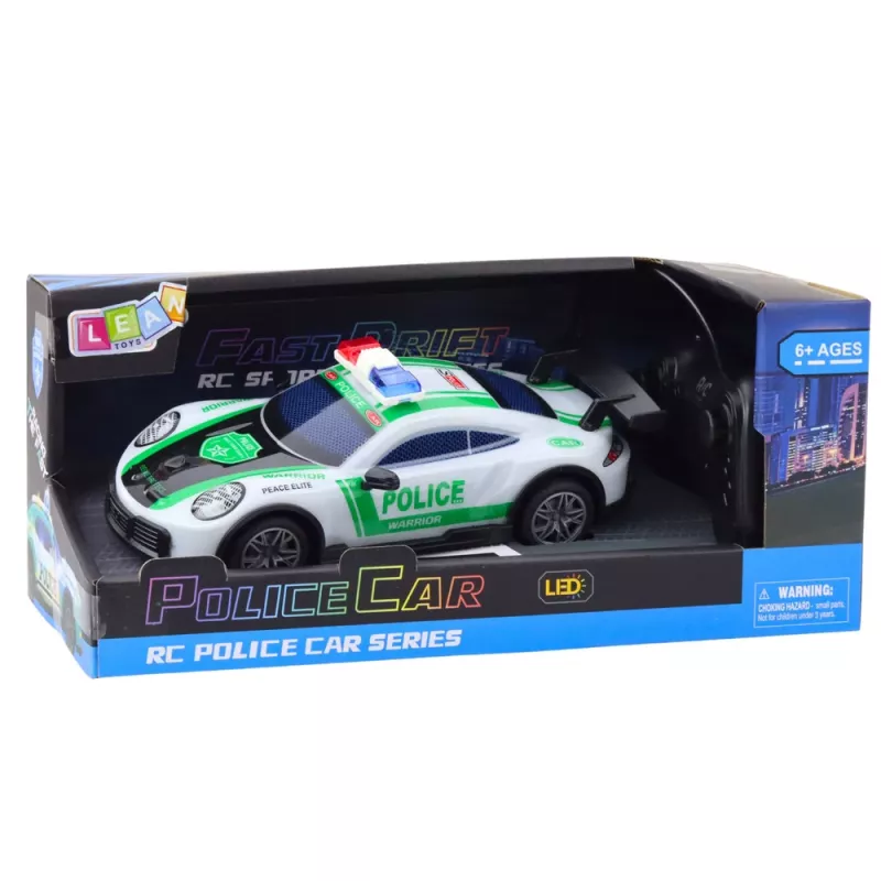 LEAN TOYS RC drift-poliisiurheiluauto LED-valoilla 1:22