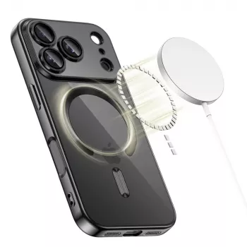 Tech-Protect Magflex MagSafe takakansi Apple iPhone 17 Pro Max, kiiltävä musta (TPU/PC)