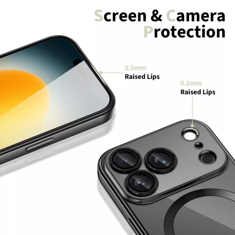 Tech-Protect Magflex MagSafe takakansi Apple iPhone 17 Pro Max, kiiltävä musta (TPU/PC)