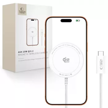 TECH-PROTECT A54 magneettinen MagSafe langaton laturi 25W Qi2.2 valkoinen