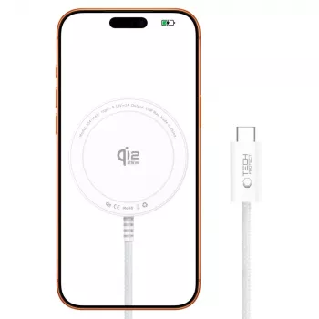 TECH-PROTECT A54 magneettinen MagSafe langaton laturi 25W Qi2.2 valkoinen