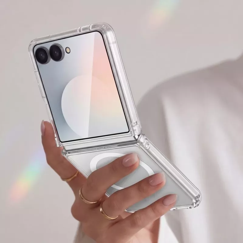 Tech-Protect Flexair Hybrid MagSafe kuori Samsung Galaxy Z Flip 8 läpinäkyvä