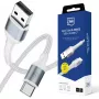 3mk Hyper Cable N-SERIES USB-A - USB-C 1 m 18W valkoinen