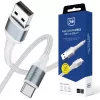 3mk Hyper Cable N-SERIES USB-A - USB-C 1 m 18W valkoinen
