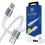 3mk Hyper Cable N-SERIES USB-C - USB-C 1 m 100W valkoinen