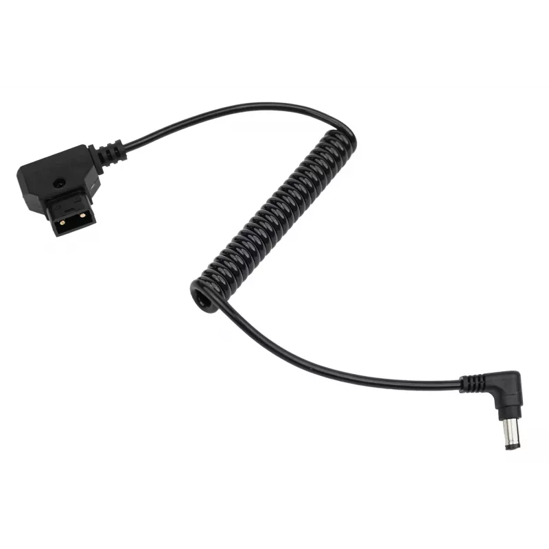 Newell D-Tap - DC 5,5x2,5mm spiraalikaapeli, 90cm, musta