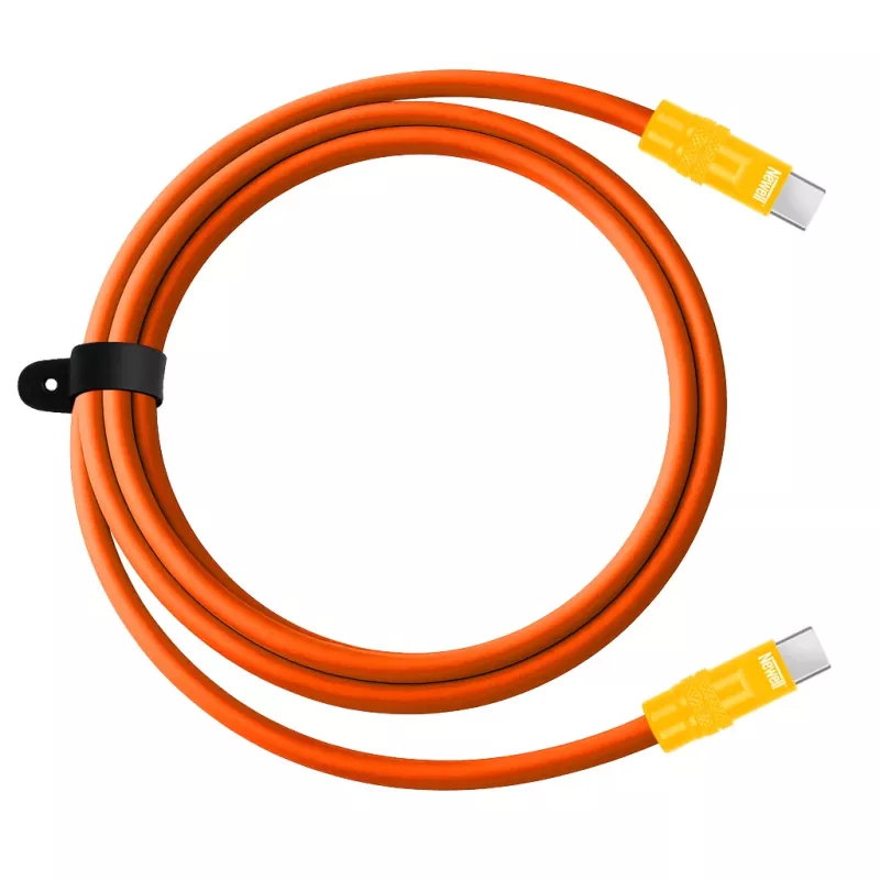 Newell USB-C - USB-C kaapeli 100W, 2m, silikoni, oranssi-keltainen