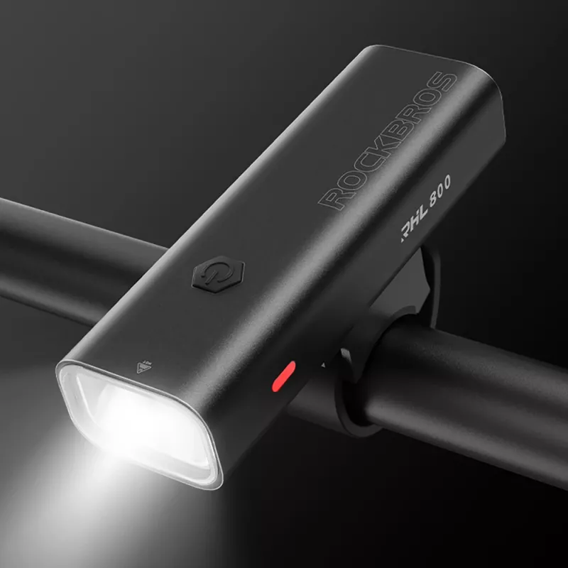 Rockbros 24710012001 pyörän etuvalo 800 lm USB-C–USB-A-kaapelilla, musta