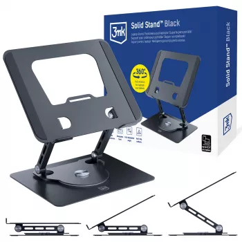 3MK Solid Stand - musta yleisteline älypuhelimille ja tableteille