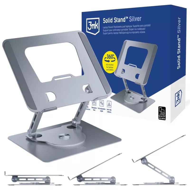 3mk Solid Stand - hopea yleisteline puhelimille ja tableteille