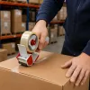 LEAN manuaalinen pakkausteippikelain kiristimellä, leveys 50 mm, punainen ja musta