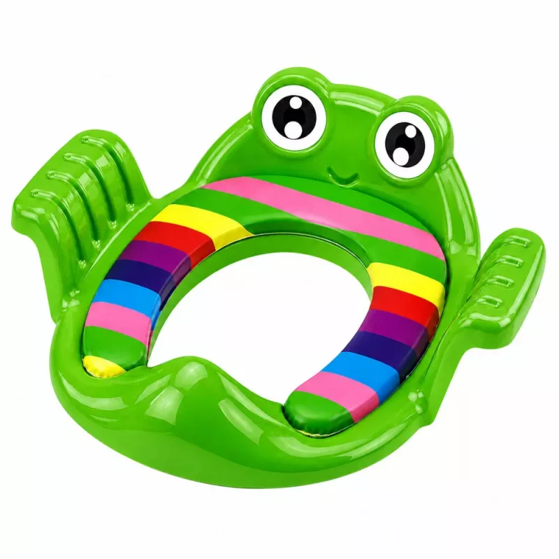 LEAN TOYS wc-istuimen suojus lapsille, pehmeä istuin kahvoilla, vihreä