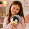 LEAN TOYS pehmeä pingviinipehmolelu valkoinen ja harmaa 16 cm