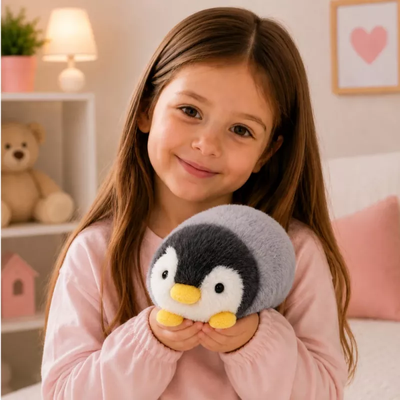 LEAN TOYS pehmeä pingviinipehmolelu valkoinen ja harmaa 16 cm