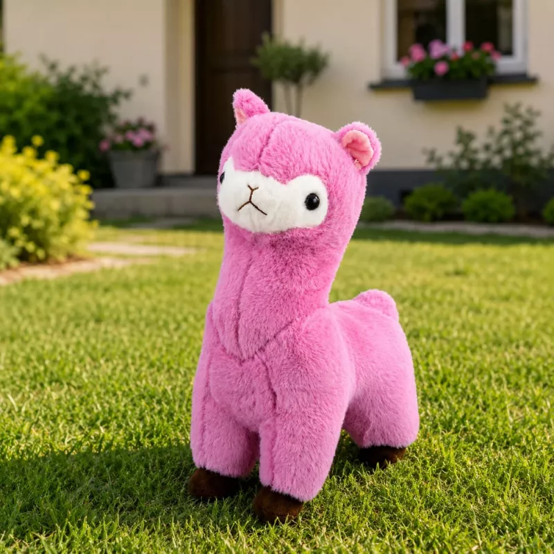 LEAN TOYS pehmeä alpakka-laama pehmolelu pehmeä turkki pinkki 38 cm