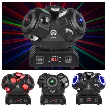 LIGHT4ME SID PRO 5-in-1 liikkuvapäävalaisin beam-, wash-, strobe-, laser- ja gobo-efekteillä