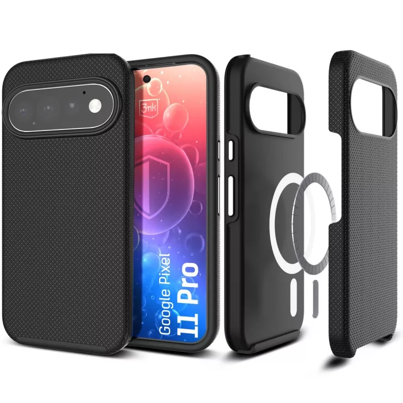 3mk Hardy Shockproof MagCase Google Pixel 11 Pro, läpinäkyvä
