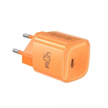 Crong NEO GaN-laturi 40W USB-C PD 3.2 AVS-toiminnolla (oranssi)