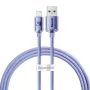 Baseus Crystal Shine Lightning - USB-A-kaapeli 1,2 m violetti, 2,4 A pikalataus