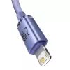 Baseus Crystal Shine Lightning - USB-A-kaapeli 1,2 m violetti, 2,4 A pikalataus