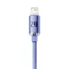 Baseus Crystal Shine Lightning - USB-A-kaapeli 1,2 m violetti, 2,4 A pikalataus