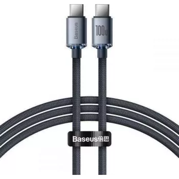 Baseus Crystal Shine USB-C - USB-C-kaapeli 100W PD 1,2m musta