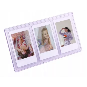 LOVEINSTANT seisova kolmoisvalokuvakehys Instax Mini & Zink 2x3 tuuman tulosteille – lila