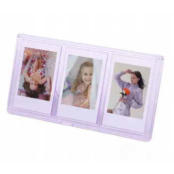 LOVEINSTANT seisova kolmoisvalokuvakehys Instax Mini & Zink 2x3 tuuman tulosteille – lila