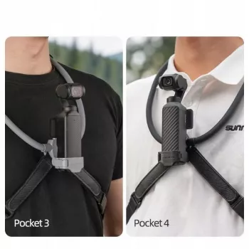 SUNNYLIFE joustava kaulateline DJI Osmo Pocket 3/4, POV-toimintakameroille, musta