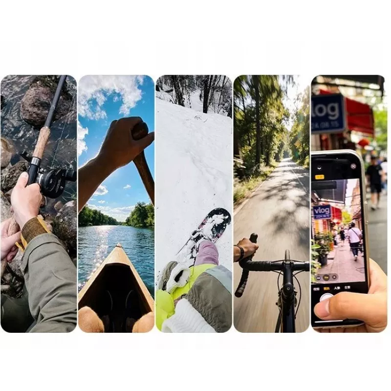 SUNNYLIFE joustava kaulateline DJI Osmo Pocket 3/4, POV-toimintakameroille, musta