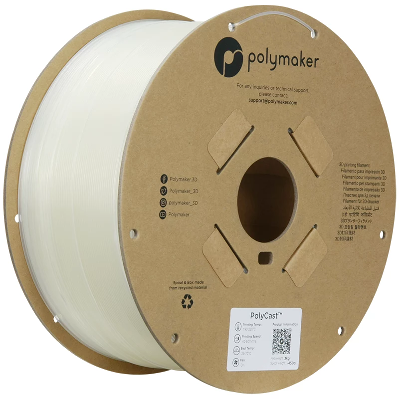 Polymaker PolyCast PVB 3D-tulostimen filamentti, 1,75 mm, 3 kg, Natural