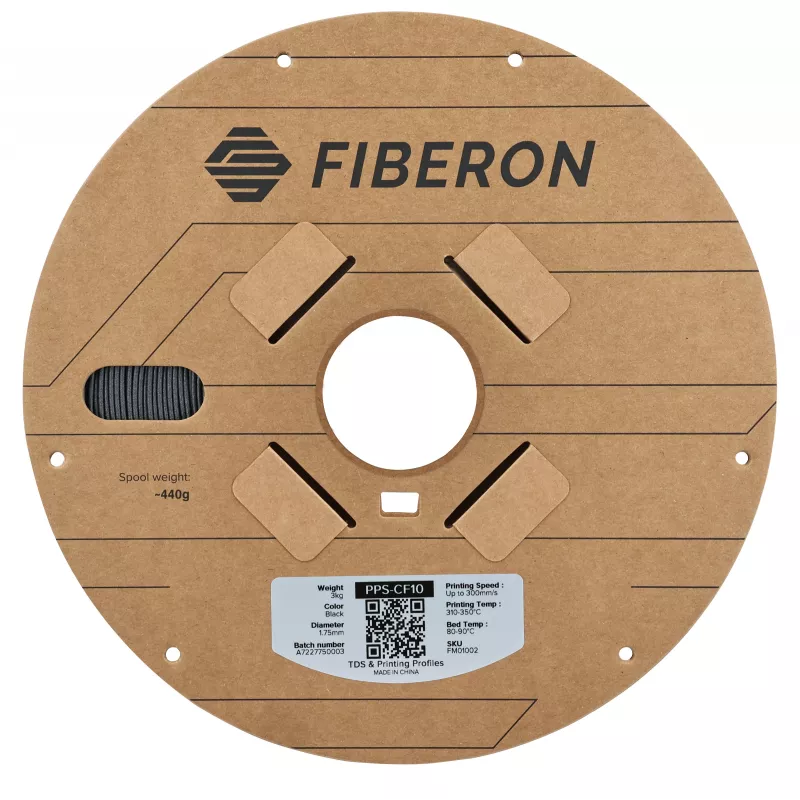 Polymaker Fiberon PPS-CF10 3D-tulostimen filamentti, 1,75 mm, 3 kg, musta