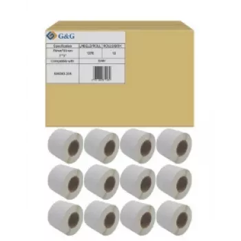 G&G Zebra 800283-205 lämpösiirtotarrat 76x51mm rei'itetyt, 1370 tarraa/rulla, 12 rullaa/laatikko (16440 tarraa)