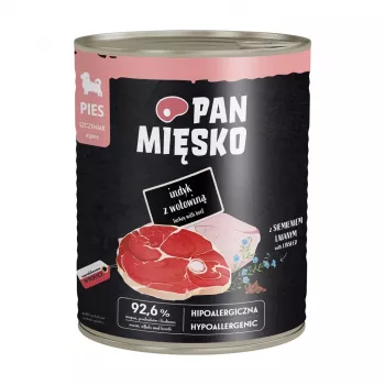 PAN MIĘSKO penturuoka kalkkuna naudanlihalla, märkäruoka 800g – täydellinen ja tasapainoinen, viljaton säilykeruoka kaikkien rotujen pennuille