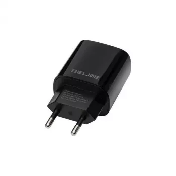 Beline GaN 30W USB-C PD + USB-A QC seinälaturi musta (vain virtalähde)