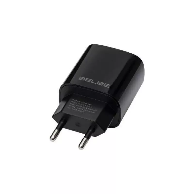 Beline GaN 30W USB-C PD + USB-A QC seinälaturi musta (vain virtalähde)