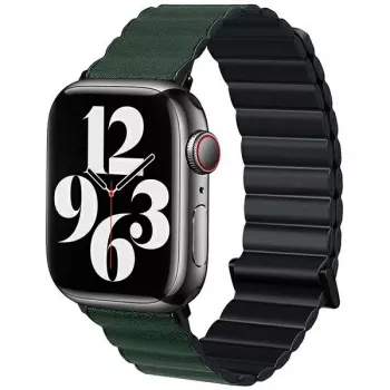 Beline Magnetic Pro ranneke Apple Watch 42/44/45/49mm musta/vihreä