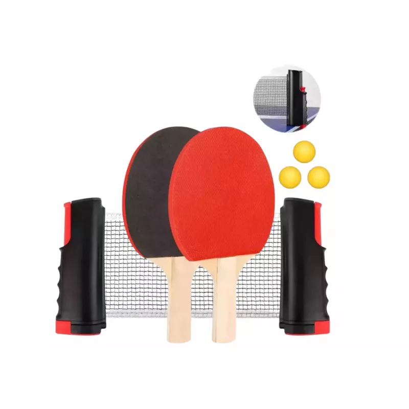 LEAN TOYS pöytätennissetti verkolla, 2 mailalla ja 3 pallolla