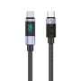 ORICO LDC2C USB-C - USB-C PD 100W kaapeli LED-näytöllä, 480 Mbps, 2m, 2 kpl:n pakkaus, musta