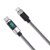 ORICO LDC2C USB-C - USB-C PD 100W kaapeli LED-näytöllä, 480 Mbps, 2m, 2 kpl:n pakkaus, musta