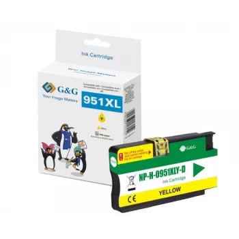 G&G Ninestar keltainen mustekasetti yhteensopiva HP 951XL (CN048AE) suuri kapasiteetti